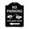 Signmission No Parking Tow-Away Zone W/ Left Arrow Heavy-Gauge Aluminum Sign, 24" x 18", BW-1824-23607 A-DES-BW-1824-23607 - alternate 1